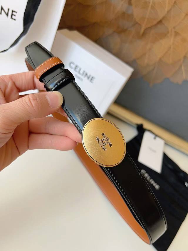 160-%Celine 赛琳 2.5Cm 凯旋门新款 双面进口头层小牛皮，质感细腻，丝滑，高端品质，做工精细，双面可用！