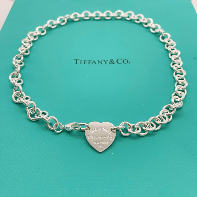 P90Tx064 Tiffany's latest silver polished heart necklace, made of the same brass P90Tx064 Tiffany's latest silver polished heart necklace, made of the same brass
