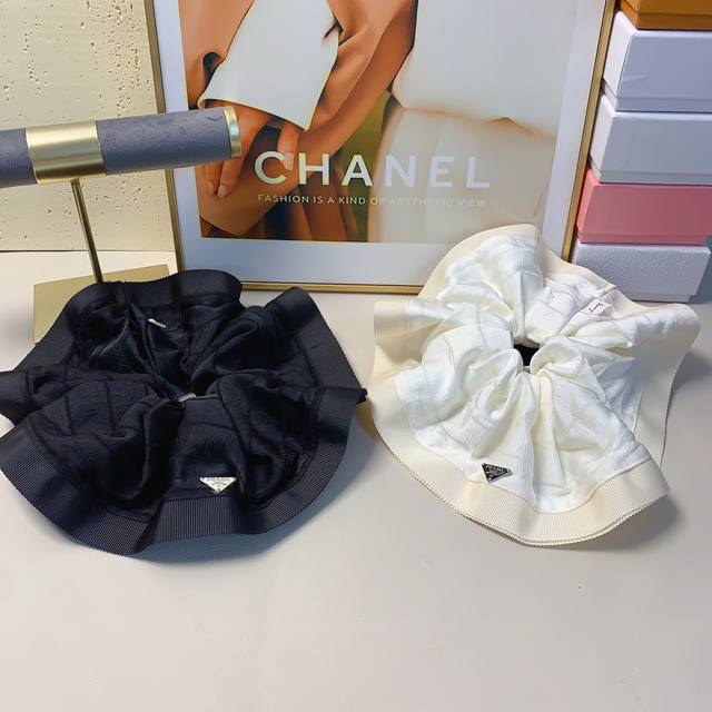 Prada Prada hair tie Large triangle logo hair tie scrunchie, a must-have for any