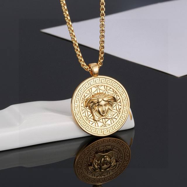 P70 Versace Medusa Head Necklace, a classic unisex design, timeless and versatil