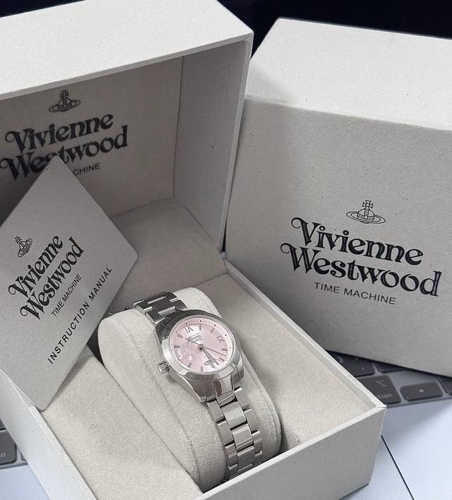 360Vivienne Westwood 腕表 石英机芯 精钢表带 28Mm 粉色表盘 女表 薇薇安 威斯特伍德 西太后