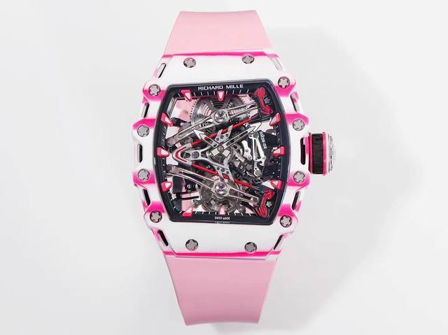 6240Rm 新表』Richard Mille 米勒 推出 Rm 38-02 Tourbillon Bubba Watson 粉色主题镂空陀飞轮腕表：高尔夫球灵