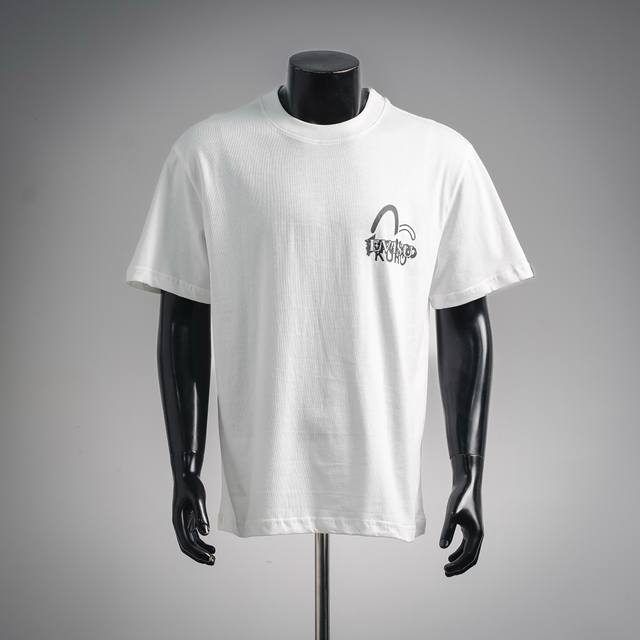 140 Evisu Kuro 福神 烫金般若鬼面短袖T恤 Evisu黑标系列 正面左胸小M标+Evisu Kuro字母印花，低调不张扬，日常单穿、内搭都超有质感