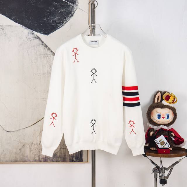 p200Zp [Exclusive Supply] Thom Browne Embroidered Stick Figure Pattern Classic F