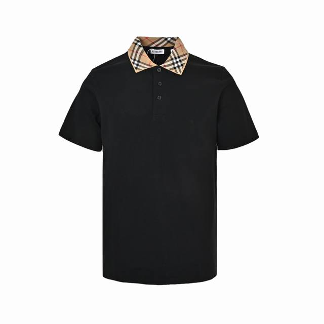 170 Burberry 巴宝莉 领口格纹polo短袖 原版品质欢迎对比。1:1经典复刻，合身版型polo 衫，选用专柜优质大网眼布珠地棉面料打造，跟市场上小网