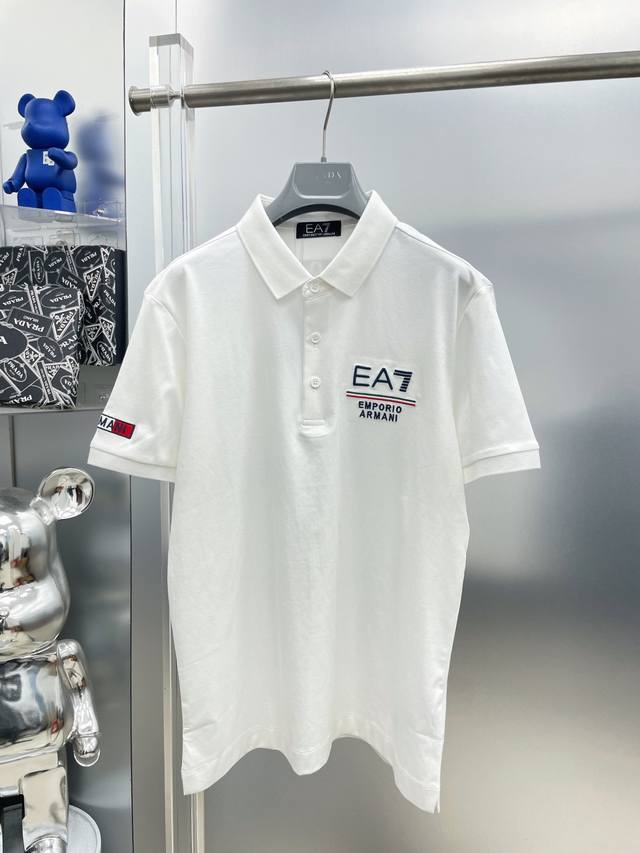 p220 Arma 25Ss New Spring/Summer Embroidered Ea7 Logo Letter Short-Sleeve Polo S