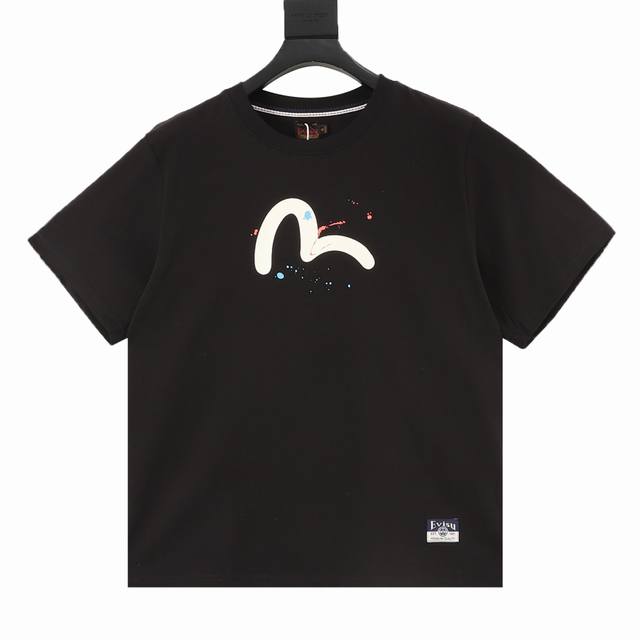 140 Ev福神26春夏新款男士纯棉海鸥大M印花泼墨短袖T恤 Size:S-Xxl