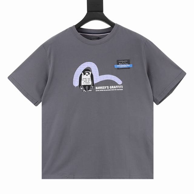 140 Evisu福神 Brandalised涂鸦联名大M体恤卡通刺绣短袖 Size:S-Xxl