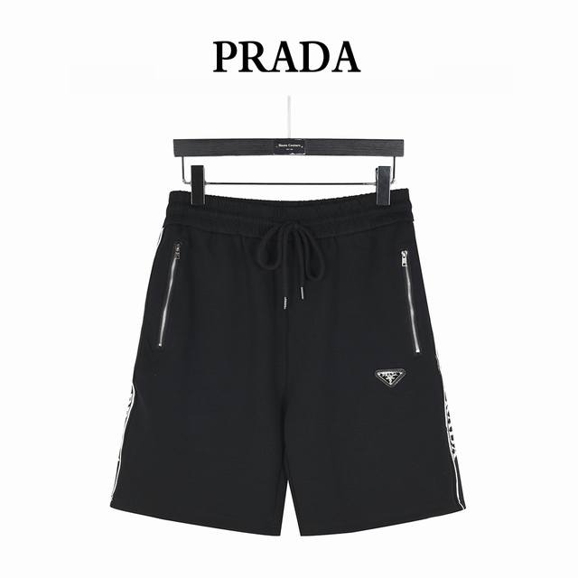 200 prada 普拉达 25Ss Logo织带拼接金属三角标短裤 裤边提花织带拼接！上身效果丝滑柔软，亲肤吸汗！精致清晰 高端大气！ 内里包边包条，内里腰间