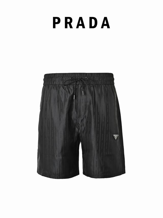 200 prada 普拉达 暗纹提花三角标沙滩短裤 2026Ss最新款 prada官方订制特殊面料 Logo高能机刺绣 精致 手感柔软 面料通气 不贴身 男女同
