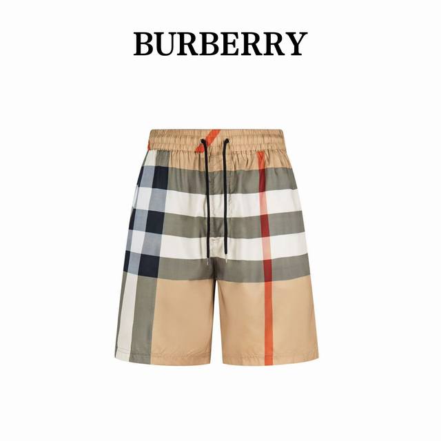 180 Burberry 巴宝莉 男士大格纹抽绳式沙滩短裤 经典格纹休闲抽绳运动短裤！！ 经典的大格纹对称设计，配以透气性内衬赋予舒适穿着体验。 经典的格纹款式