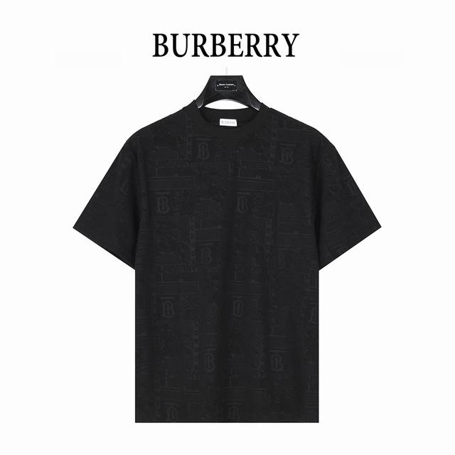 170 Burberry 巴宝莉 25Ss 暗纹Tb战马毛巾提花短袖T恤 精美重工艺 280克洗水面料T恤作为奢侈界的龙头， 罗纹圆领成了其版型的最好修饰，而B