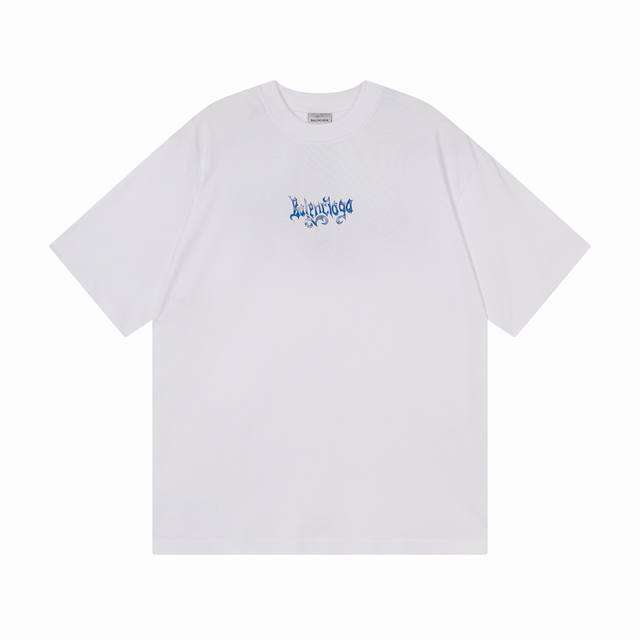 180 Balenciaga 巴黎世家 26Ss 前面后面以Balenclag* 艺术字母印花短袖T恤 砖柜同步.第一时间正品研制，成衣磨烂。面料采用巴黎Zp定