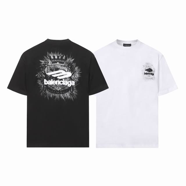 上新 180 高版本 Balenclaga 巴黎世家 水泥灰刺绣短袖 前后幅采用印水浆十高工艺刺绣T恤圆领，面料定制32支300克纯棉精梳面料。进口百灵达高工艺