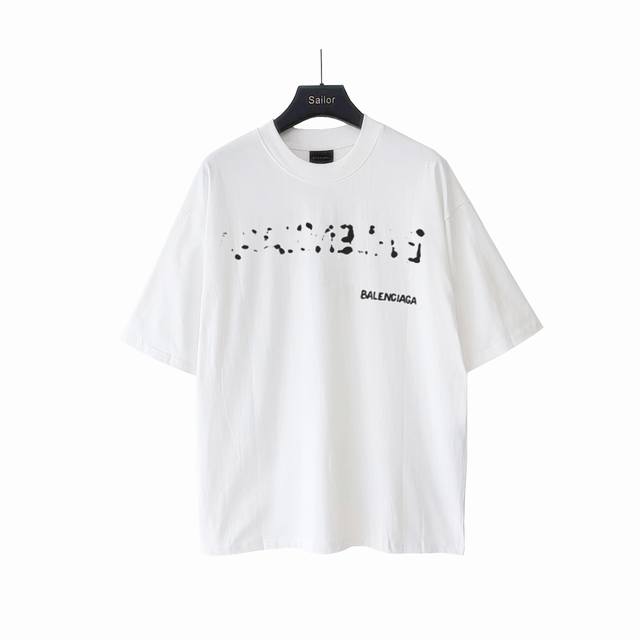 p170 实拍细节图+细节图 巴黎世家Balenciaga 模糊阴影Logo短袖 巴黎世家模糊短袖 23年新主麦上身 印花采用康丽直喷丝网印花工艺区别市场面料采
