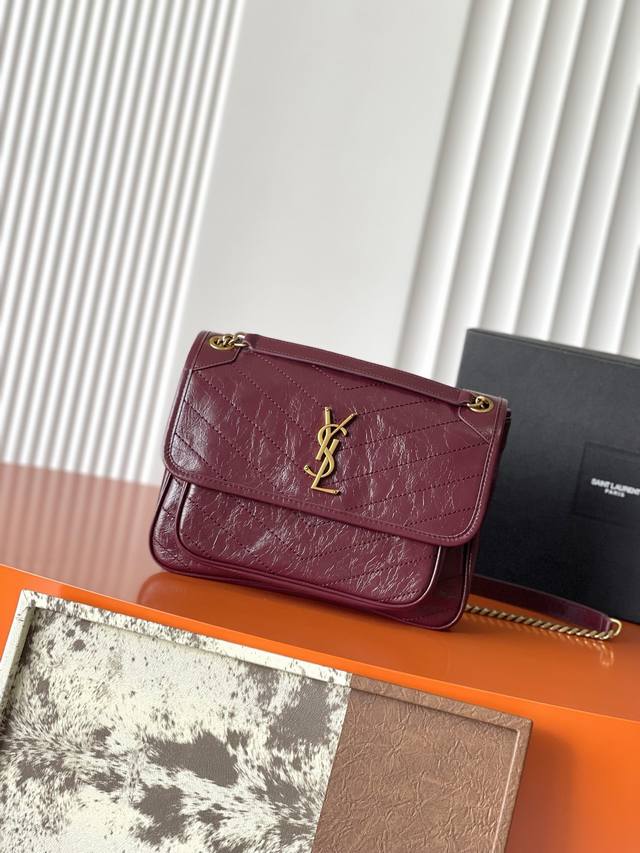 p770 Oil-waxed jujube red with gold label Bestselling Niki ~ 28cm Original leath