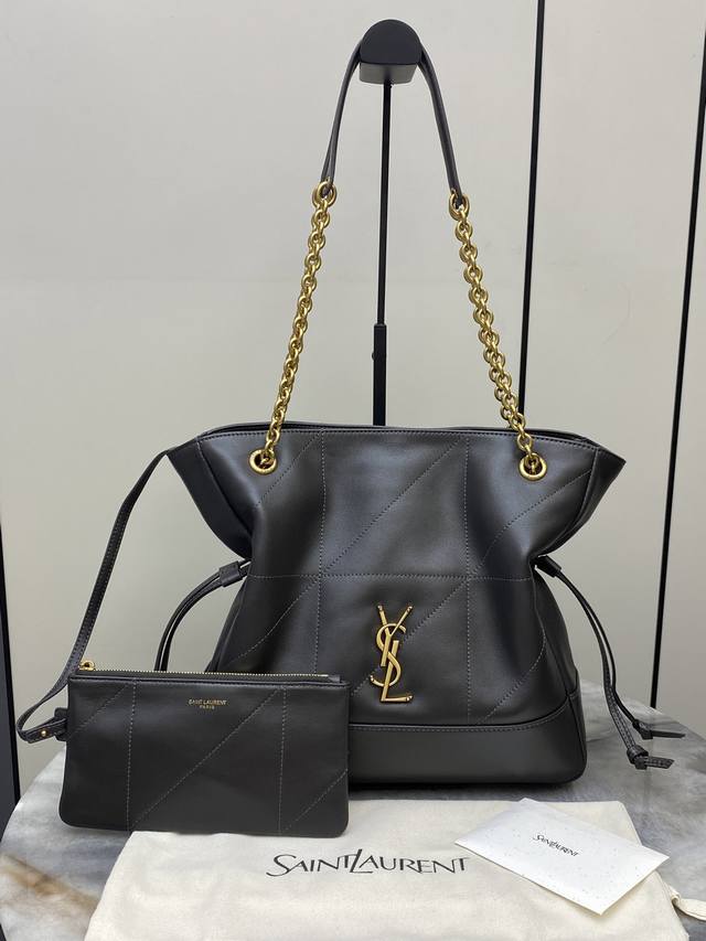 pp830 Small Urban Grey Lambskin Antique Gold YSL New Small Jamie 4.3 Large Pocho