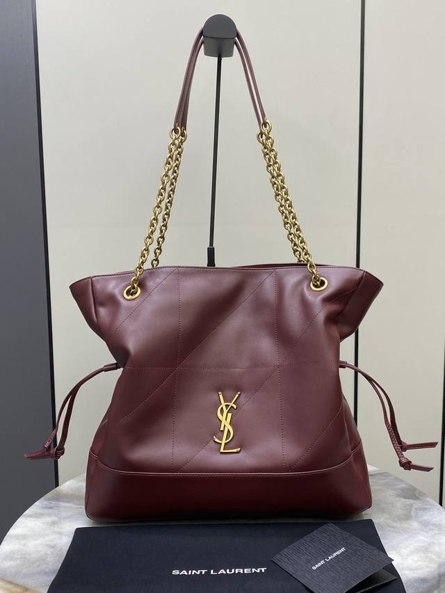 pp960 New upgraded YSL Jamie 4.3 Large Pochon Lambskin Underarm Bag in Maroon an