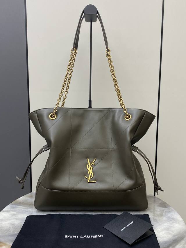 pp960 Green Lambskin Gold New Upgraded YSL Jamie 4.3 Large Pochon Lambskin Under