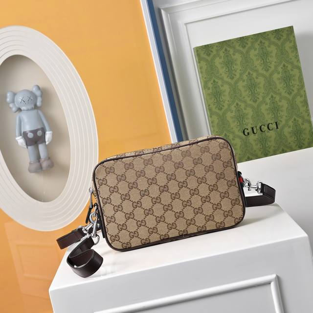 260 High-end new "Gucci" original canvas camera bag, Gucci waterproof fabric cro