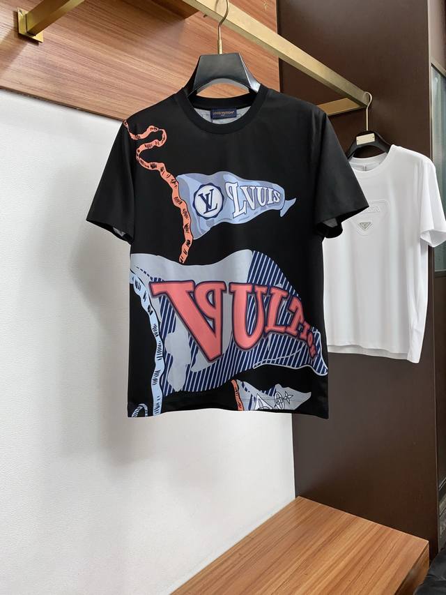 p290 1V 路易威登正码正拍 M-3Xl 高级定制 2026新款短袖 百搭款式任何人都可以轻松驾驭 面料全订制工艺 高定一等品丝光棉面料 面料手感柔软，上身