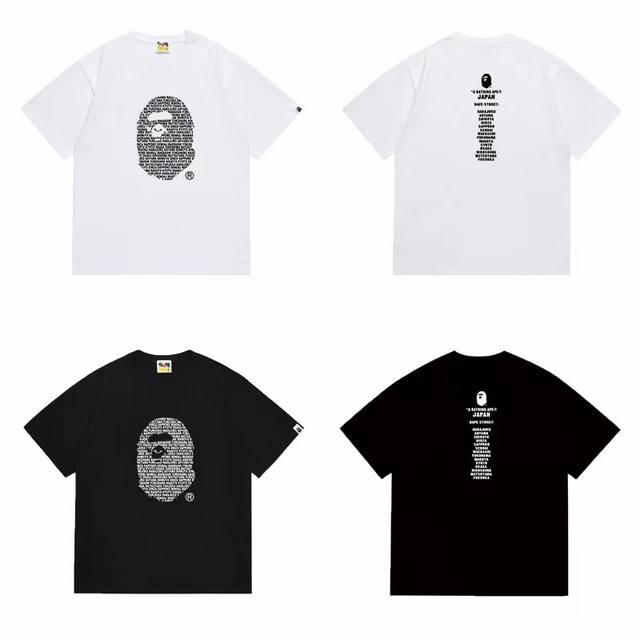 Y127 p100 区别市场通货 A Bathing Ape 猿人头系列 字母Logo迷彩印花 圆领短袖T恤 邂逅醒目经典元素碰撞时尚火花，R标加持更显独特态度