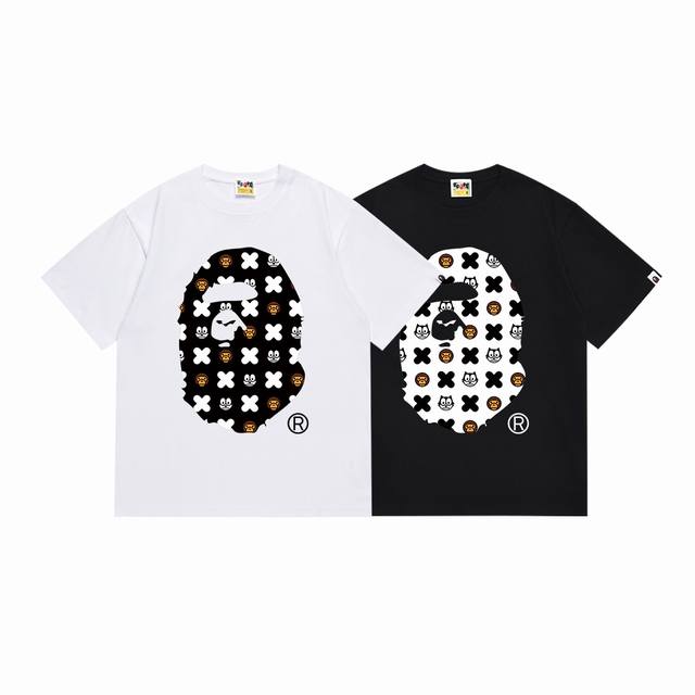 Y123 p100 区别市场通货 A Bathing Ape 猿人头系列 字母Logo迷彩印花 圆领短袖T恤 邂逅醒目经典元素碰撞时尚火花，R标加持更显独特态度