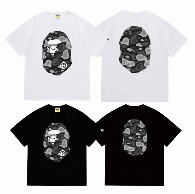 Y122 p100 区别市场通货 A Bathing Ape 猿人头系列 字母Logo迷彩印花 圆领短袖T恤 邂逅醒目经典元素碰撞时尚火花，R标加持更显独特态度
