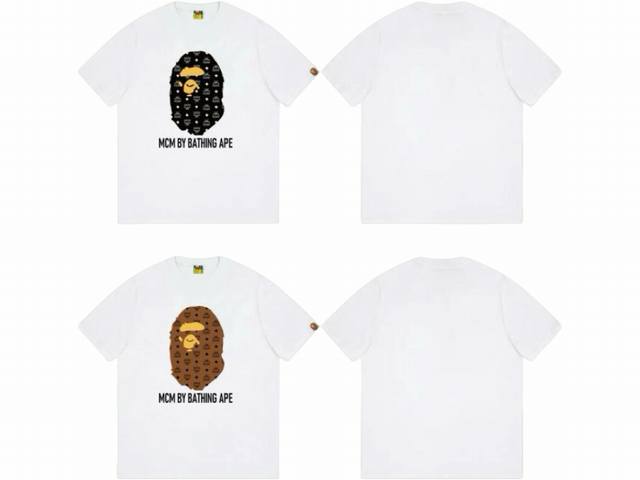 Y116 p100 区别市场通货 A Bathing Ape 猿人头系列 印花圆领短袖T恤 邂逅醒目经典元素碰撞时尚火花，R标加持更显独特态度。采用32支280