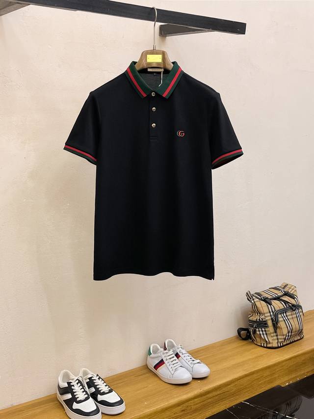 新品上市 p260 古驰 2026Ss夏季新款字母Logo男士翻领polo衫！经典商务男款，高端男装的天花板级别的商务男款！简约时尚大气不失优雅，单穿内搭体面过