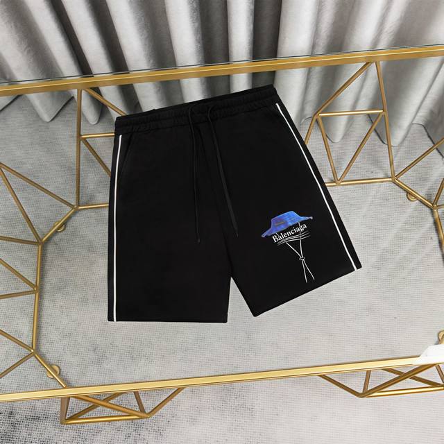150 Balenciaga 巴黎世家印花纯棉短裤卫裤 1:1对版面料380克毛圈高克重百分百纯棉 提前做过预缩水1×1双纱洗一辈子都不会变形的 男女同款 官网