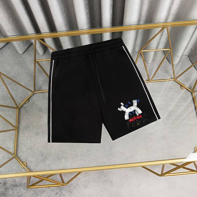 150 Balenciaga 巴黎世家印花纯棉短裤卫裤 1:1对版面料380克毛圈高克重百分百纯棉 提前做过预缩水1×1双纱洗一辈子都不会变形的 男女同款 官网