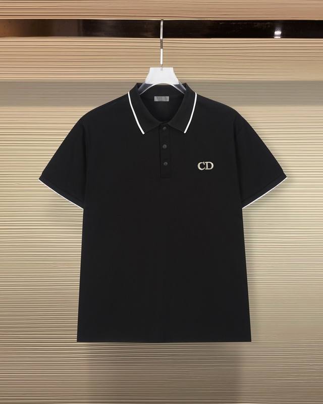 110 Dior*迪奥 经典款胸前字母Logo精美刺绣短袖polo衫精品顶级品质工艺三标齐全 100%冰丝锌玉纤维 50%棉50%聚酯纤维 平方克重200G 绣