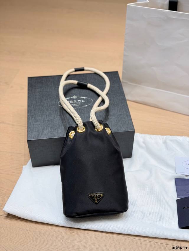 Original Fabric p140 Prada Nylon Drawstring Bucket Bag Prada nylon drawstring b