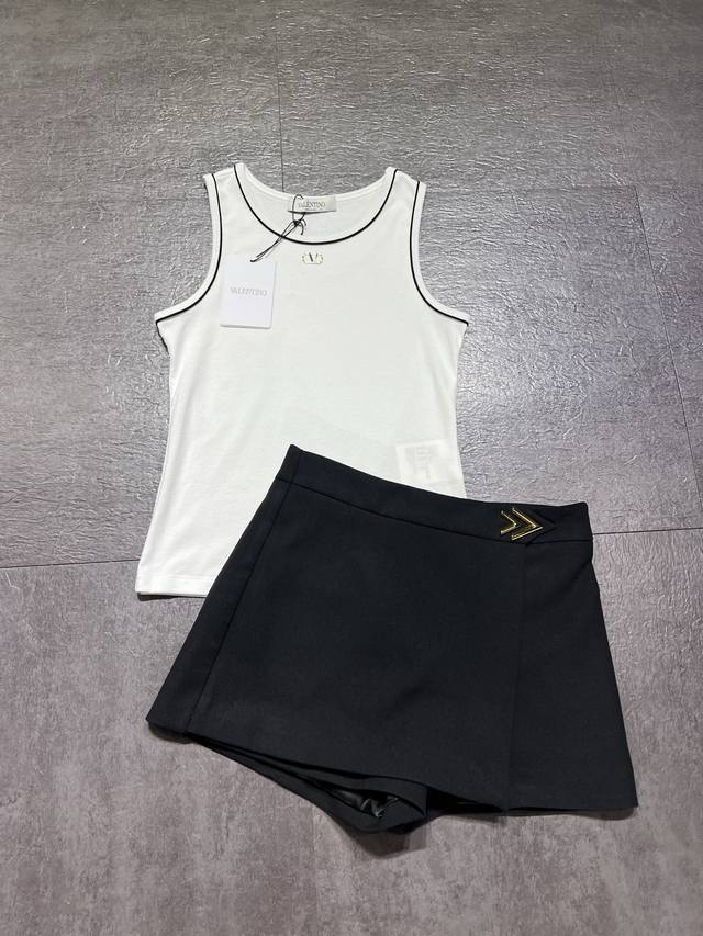 p180 原单狠货女装 配包装 [新品上市]华伦天奴Valentin*女士 棉质背心 裤裙出货，对版品质，五金手工缝制可拆卸，同系列背心短袖咱家都有哟，大货Sm
