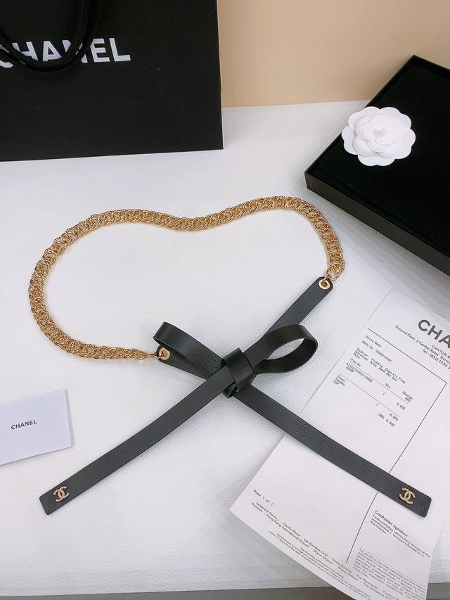 p250 Chanel 25螺纹蝴蝶结腰链 纯手工黄铜电真金五金 小羊皮 麻花螺纹链一点一点纯手工接成 精致腰链 均码限量款