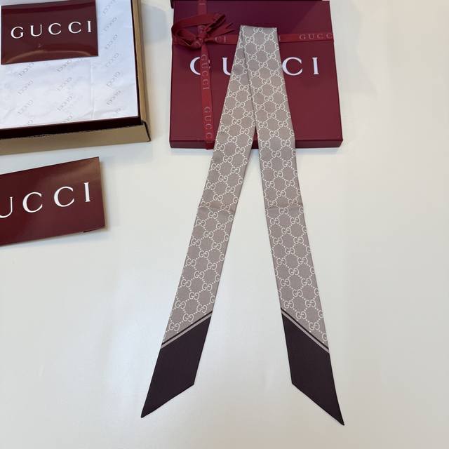 New, p70 Twill silk scarf, 2026 monogram Gg letter design, classic and slender