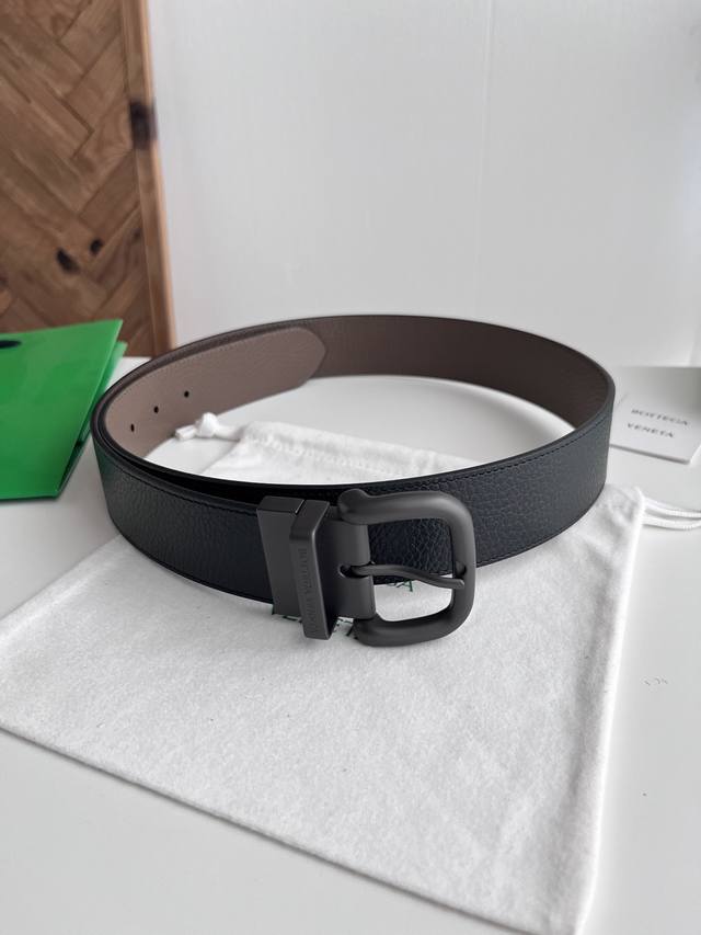 270--Bv 2026 Newest Men's Wide Flat Belt, Double-sided Italian Lychee Grain Calf
