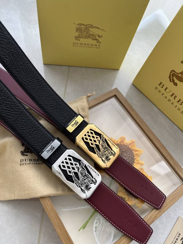 : Burberry Belt, Original Single-Piece Leather Belt p210 Material: 100% Top-Gra