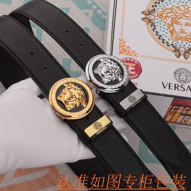 品名：范思哲 皮带原单 腰带 p210 材料：百分百头层牛皮腰带，保证真皮皮带，专柜原单品质、做工精细，送人自用首选 包装： 请认准如图专柜包装，赠送打孔器，银