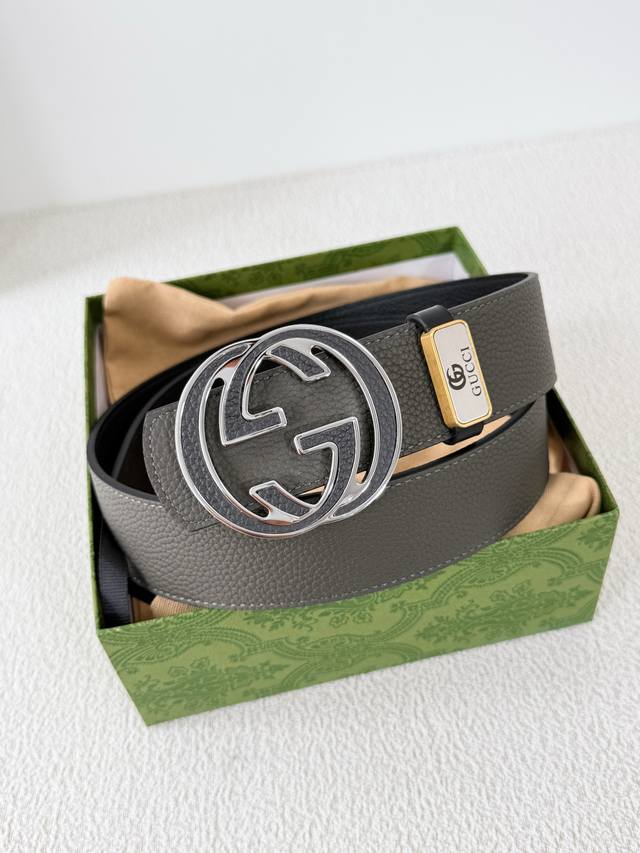 : Gucci Original Belt P210 Model: Hook buckle, pure steel buckle, top-grain cowh