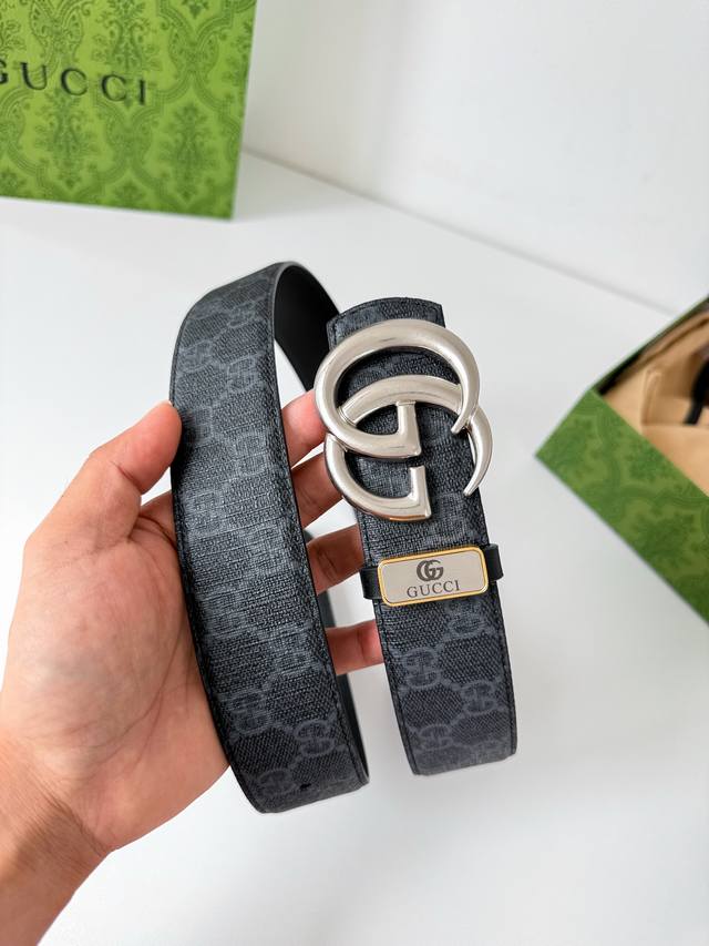 : Gucci Original Belt P200 Model: Hook buckle, pure steel buckle, top-grain cowh