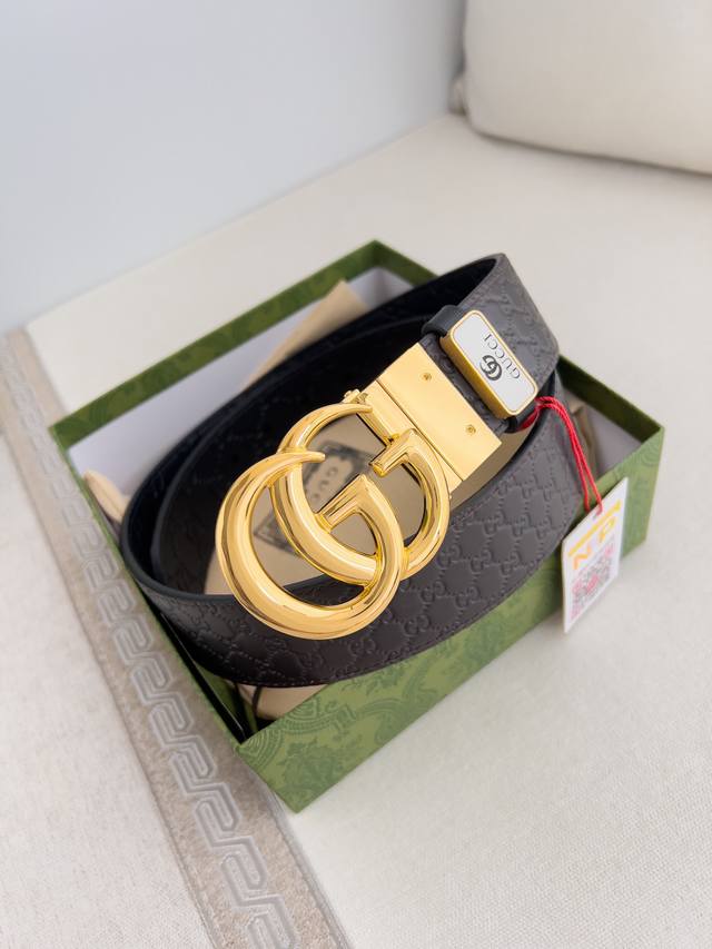 : Gucci Original Belt P200 Model: Hook buckle, pure copper buckle, top-grain cow