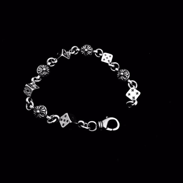100新款！Chrome Hearts 克罗心 骰子男女款个性手链，上手个性十足尺寸18-20-22