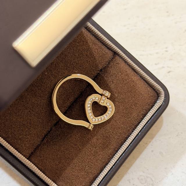 220 A7279 Feden's new heart-shaped enamel double-sided ring, high-end custom-mad