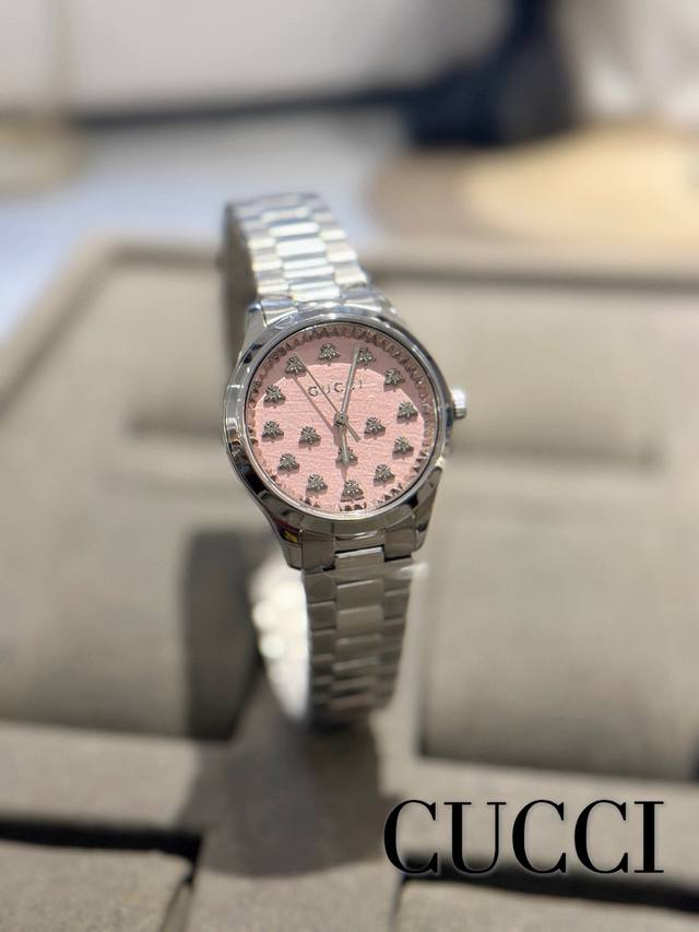 490 Gucci Bee Series G-Timeless Quartz Women's Watch, 32mm polished stainless st