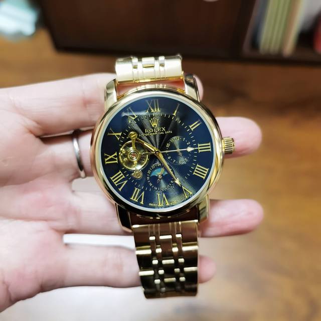 Steel: p200, Leather: p180, Rolex 9-wheel automatic mechanical watch with sun a