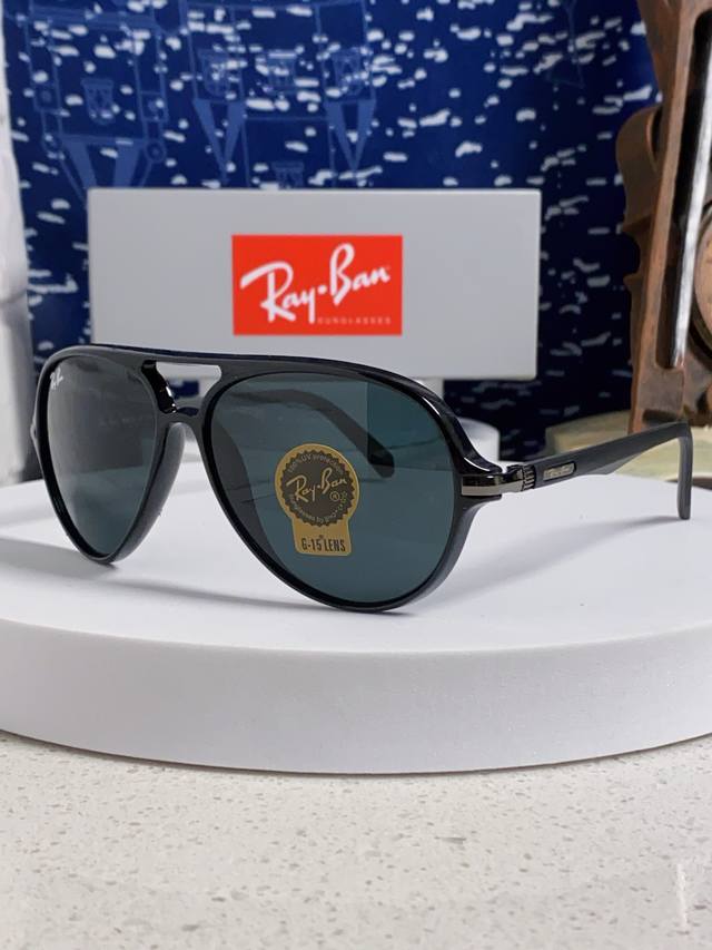 p130 Rayban雷朋 2026新款钢化玻璃墨镜男士大框太阳眼镜遮阳防紫外线防风沙骑车蛤蟆镜 Rb8055 Size:58口16-138