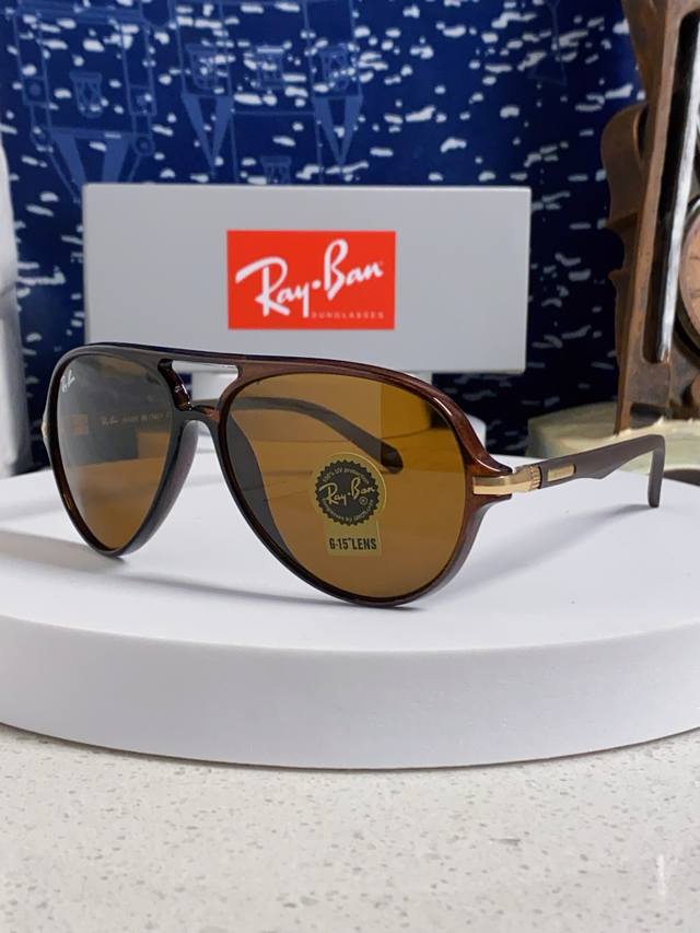 p130 Rayban雷朋 2026新款钢化玻璃墨镜男士大框太阳眼镜遮阳防紫外线防风沙骑车蛤蟆镜 Rb8055 Size:58口16-138