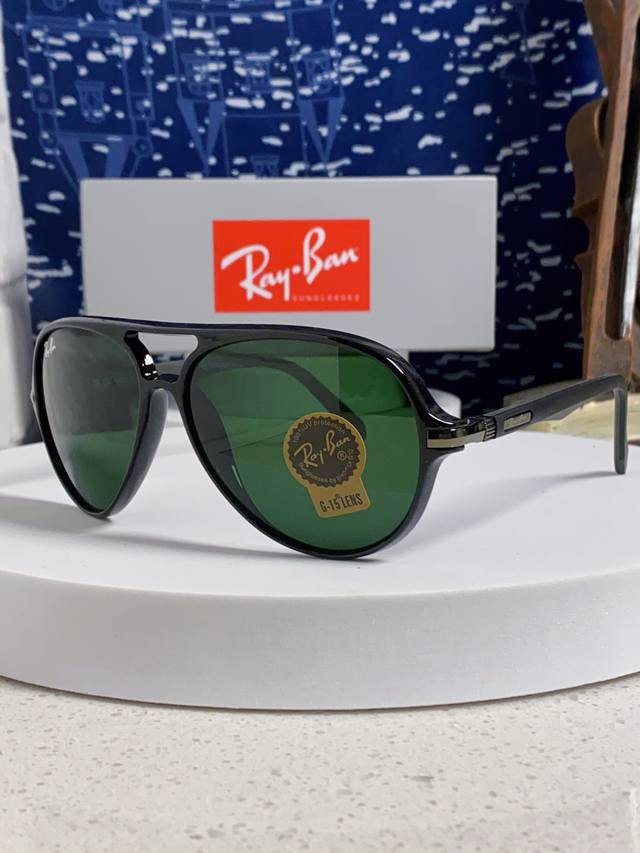 p130 Rayban雷朋 2026新款钢化玻璃墨镜男士大框太阳眼镜遮阳防紫外线防风沙骑车蛤蟆镜 Rb8055 Size:58口16-138